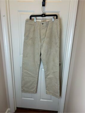 RALPH LAUREN DOUBLE RL CREAM BEIGE CHINOS TROUSERS NWT 33x32
